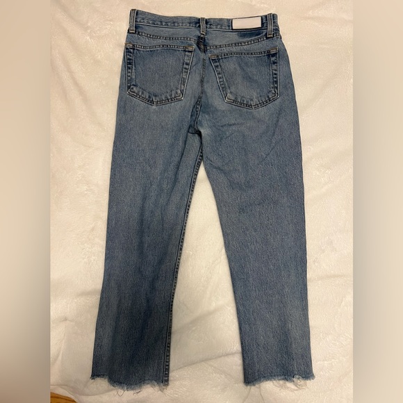 Re/Done Women’s Original Straight High-Rise Leg Cropped Blue Jeans Size 28 - Picture 4 of 8